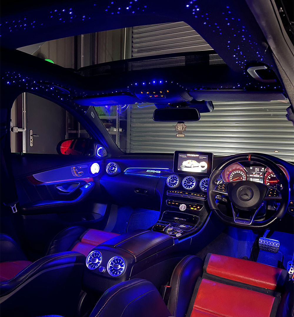 Mercedes Car Ambient Lights - R28 Custom Garage